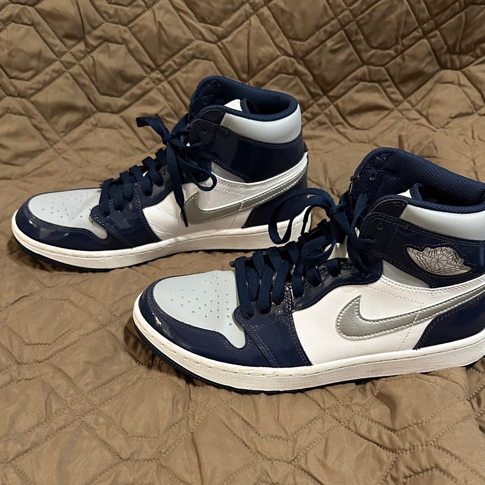 Jordan Men's High Top Sneakers Navy/Gray/White